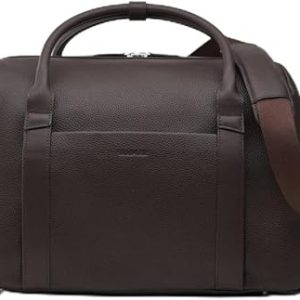 Gloventra & OAK Duffle Suitcase - Pebble Leather - Chocolate